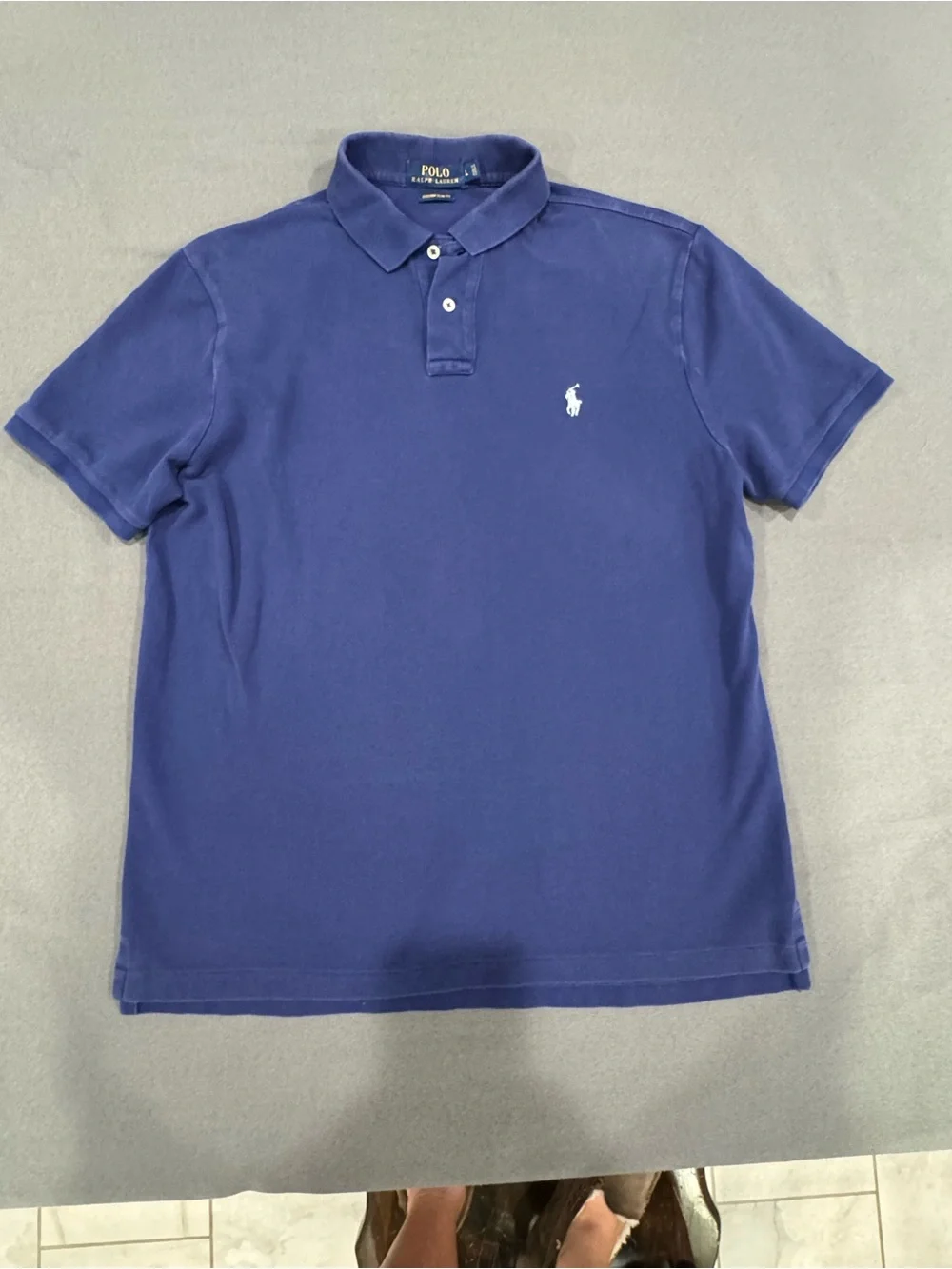 Ralph Lauren Men's Short Sleeve Polo Custom Slim Fit Size Large Royal Blue